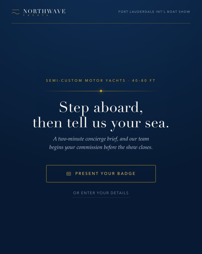 Northwave Yachts luxury yacht capture interface